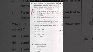 UPSC 2024 Environment Question With reference to perfluoroalkyl and polyfluoroalkyl substances [upl. by Schonfeld]