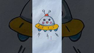 alien Space ship drawing kids how to Draw Rocket alian youtubeshorts art [upl. by Adnahc]