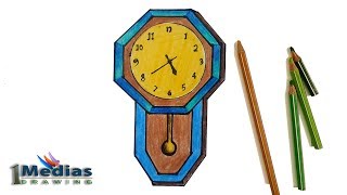 How to Draw Clock Step by Step Very Easy [upl. by Anivad]