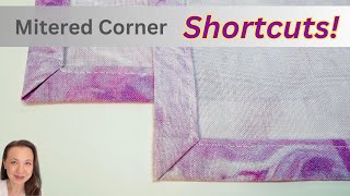 How to sew the easiest Mitered Corner using Shortcuts  Easy Sewing Tips [upl. by Enyleve]