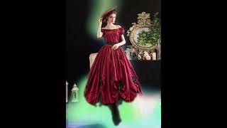 Coscosmos Victorian Style Christmas Witch Dress  Red Skirt amp Black Top Design [upl. by Oirasor47]