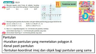 KSSM Matematik Tingkatan 2 Bab 11 Transformasi isometri pantulan jom cuba 113 S6S8 buku teks [upl. by Mallin]