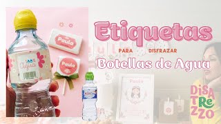 CURSO 01 ETIQUETAS para BOTELLAS DE AGUA  Cómo montar una MESA DULCE con ETIQUETAS PERSONALIZADAS [upl. by Yelir]