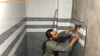 Professional Bathroom Construction And Decoration Using Beautiful Ceramic Tiles Measuring 40 x 80Cm [upl. by Wilmar]