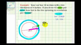 Example Determine the Number of Revolutions Per Second of a Car Tire [upl. by Adlanor]