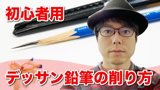 【初心者用】デッサン鉛筆の削り方amp簡単な使い方の解説 [upl. by Atir]