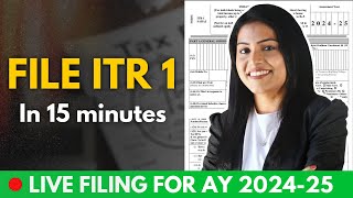 ITR filing online 202425  How to File ITR 1 for AY 202425 [upl. by Shalne615]