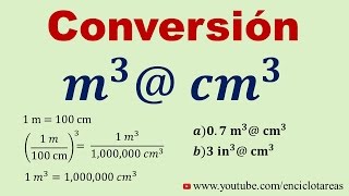 Convertir de Metros Cúbicos a Centímetros Cúbicos m3 a cm3 [upl. by Raimund]