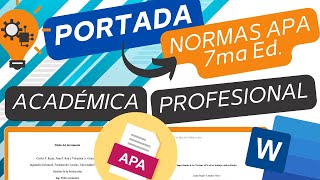 💥 Cómo hacer PORTADA con Normas APA 7ma Edición en Word  Paso a Paso ✅ [upl. by Thoma]