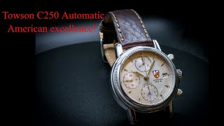 Towson Watch Company C250B chronograph review 4k [upl. by Alliuqaj33]