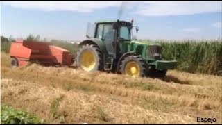 John Deere 6920 con empacadora Welger AP 730 en Villafranca del Ebro [upl. by Hancock]