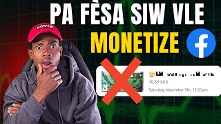 PA FE ERE SA SIW VLE MONETIZE FACEBOOK POU PA PEDI PAGE OU kòman monetize facebook pagefacebook [upl. by Toh]