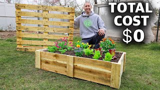 How to Build a Mini RAISED BED Using ONE PALLET FREE Backyard Gardening [upl. by Kirt]