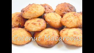 Coconut Macaroons Recipe  Eggless Coconut Cookies Recipe  Easy Homemade Cookies  Food Fiestaa [upl. by Sutsugua]