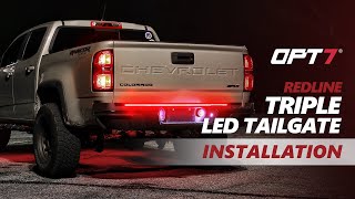 HOW TO  OPT7 48 Redline Triple Tailgate Light Bar Easy Install on 2021 Chevrolet Colorado ZR2 [upl. by Gardell80]