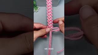 Cara merajut gelang pink yang lucu diy gelang [upl. by Atsyrk]