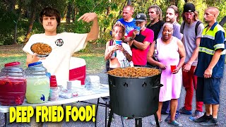 Deep Frying Delicious Carnival Foods To Feed The Homeless [upl. by Coe57]