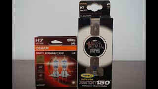 OSRAM NIGHT BREAKER 220 vs RING Xenon150 [upl. by Hankins]