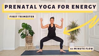 10Minute Prenatal Yoga for More Energy  First Trimester Less Fatigue  No Forward Folds [upl. by Anniahs]