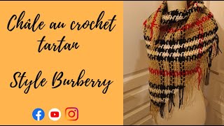 Châle tartan au crochetcrochetlovecrochetpatterncrochettutorials crochetshawlsвязаниекрючком [upl. by Dorn]