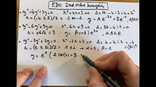 Equations différentielles second ordre coefficients constants homogènes L1 Analyse [upl. by Rhodie202]