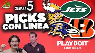 PICKS CON LÍNEA SEMANA 5 NFL [upl. by Mariquilla]