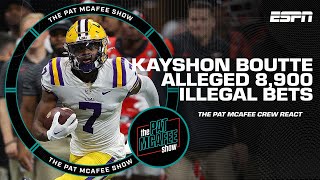 Patriots WR Kayshon Boutte allegedly made over 8900 illegal bets while at LSU  The Pat McAfee Show [upl. by Edithe]