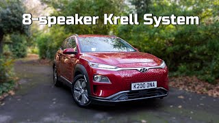 Hyundai Kona Electric audio review Eightspeaker Krell system  TotallyEV [upl. by Anerys]