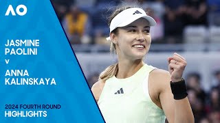 Jasmine Paolini v Anna Kalinskaya Highlights  Australian Open 2024 Fourth Round [upl. by Assennev]