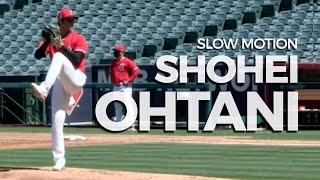 Shohei Ohtani Slow Motion Pitching Mechanics Baseball [upl. by Hilario]