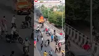 🙀🙀THE burning CAR 😱😱DRIVE automatically scared VIDEO SHORT [upl. by Gnoud]