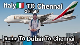 italy to chennai flight travel  italy to chennai  Emirates flight  tamil flight video [upl. by Charity]