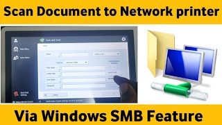 How To Setup Scan To Shared Network Folder on Canon image runner advance E3520 Scanner via SMB Serve [upl. by Eelrak]