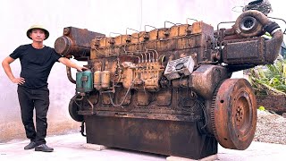 💡 Genius Boy Restores Old Broken X6170ZC620 5 Engine  Complete WEICHAI Engine Restoration Skills [upl. by Rea224]