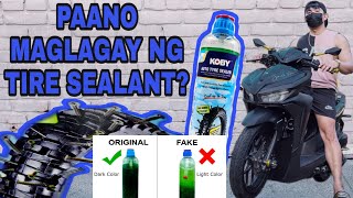 HONDA CLICK 125i  PAANO MAGLAGAY NG TIRE SEALANT KOBY TIRE SEALANT [upl. by Eillit935]