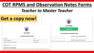 Updated COT Editable Forms RPMS SAT TRF TOOLS 2022 FOR TEACHER 1 to 3 amp MASTER TEACHER 1 to 4 [upl. by Valoniah965]