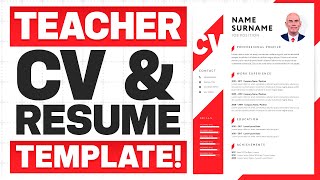 TEACHER CV amp RESUME TEMPLATES How to WRITE a BRILLIANT TEACHING JOB CV or RESUME [upl. by Eluj]