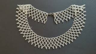 How to make a beaded necklace for beginners beading tutorial step by step [upl. by Brose]