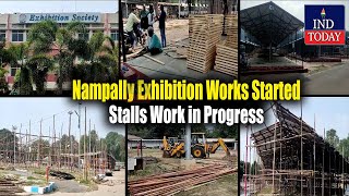 Nampally Exhibition Works Started Stalls Work in Progress  Numaish 2024  IND Today [upl. by Danaher44]