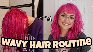 WAVY HAIR ROUTINE  2a\ 2b hair routine from wet to dry [upl. by Htrap]