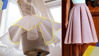 HOW TO DRAFT BOX PLEATED CIRCLE SKIRT PATTERN  KIM DAVE [upl. by Stoffel284]