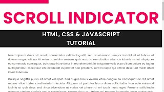 Scroll Indicator With Javascript  No Plugin Required [upl. by Trinee]