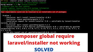 composer global require laravelinstaller Not Working  Error SOLVED [upl. by Frayne]