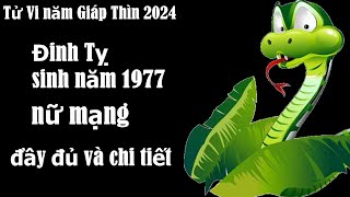 Tử Vi năm Giáp Thìn 2024 Đinh Tỵ sinh năm 1977 Nữ mạng chi tiết nhấtMy Hằng Lam [upl. by Hulen]