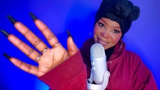 ASMR  Trigger Words Mouth Sounds Up Close Hand Movements Air Tracing Mic Tapping [upl. by Anawt388]