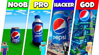 Minecraft Battle NOOB vs PRO vs HACKER vs GOD PEPSI SODA HOUSE BASE BUILD CHALLENGE  Animation [upl. by Htebaras]