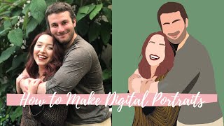 How to Make a Digital Portrait Illustration with Procreate  How I use my iPad to Illustrate People [upl. by Ylrebmek608]