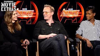 AVENGERS INFINITY WAR  Paul Bettany Letitia Wright amp Elizabeth Olsen talk about the movie [upl. by Medor]