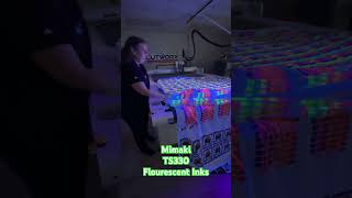 😱🤯 Mimaki TS330 Sublimation Printer with Flourescent Inks [upl. by Ennoval]