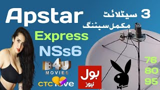 How to set Apstar76e to Express 80e to Nss6 95e with 4feet dish satellite Dish setting [upl. by Irra97]